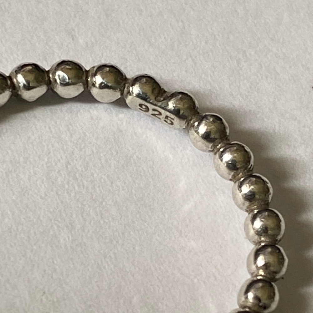 Sterling Silver Solid 925 Bead Ball Thin Ring - image 6
